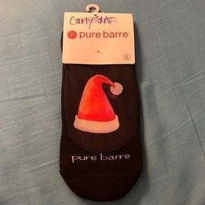 Pure barre Christmas Santa hat socks small